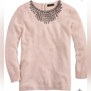 J. Crew Jeweled-Starburst Dusty Quartz Sweater